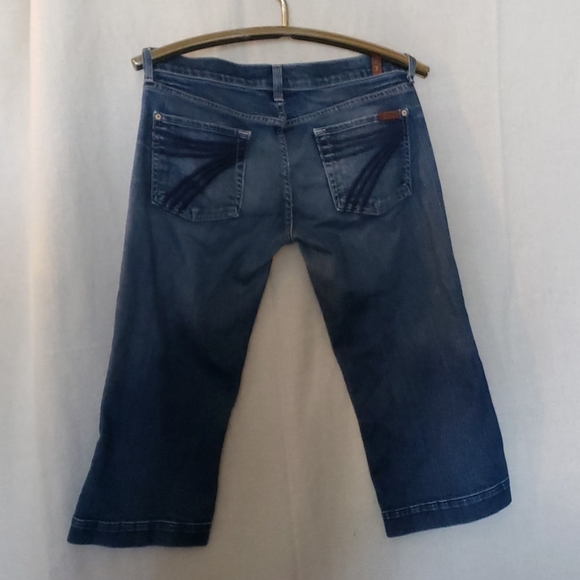 7 for all mankind crop dojo whiskers ombre denim blue jeans size 29 - Picture 6 of 6